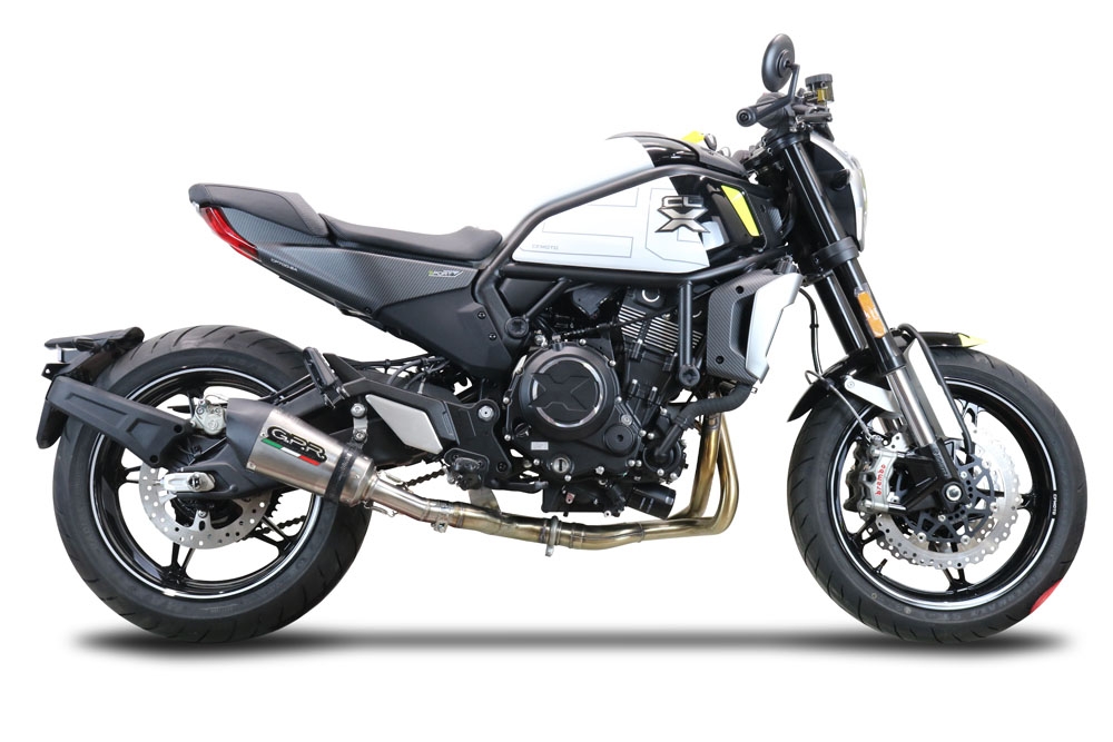 GPR exhaust compatible with  Cf Moto 700 CL-X Heritage  2022-2024, New Grand Prix Evo Titanium, Mid-full system exhaust legal for UK and non-EU markets including removable db killer 