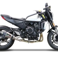 GPR exhaust compatible with  Cf Moto 700 CL-X Heritage  2022-2024, New Grand Prix Evo Titanium, Mid-full system exhaust legal for UK and non-EU markets including removable db killer 