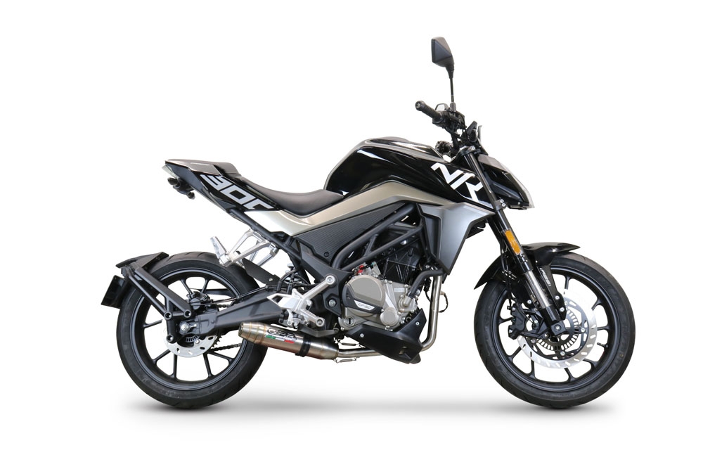 Egzoz ile uyumlu Cf Moto 300 NK 2022-2024, Deeptone Inox, Homologe edilmemiş dbkiller ile yarış sistemi Tam hat, susturucu artı toplayıcı 