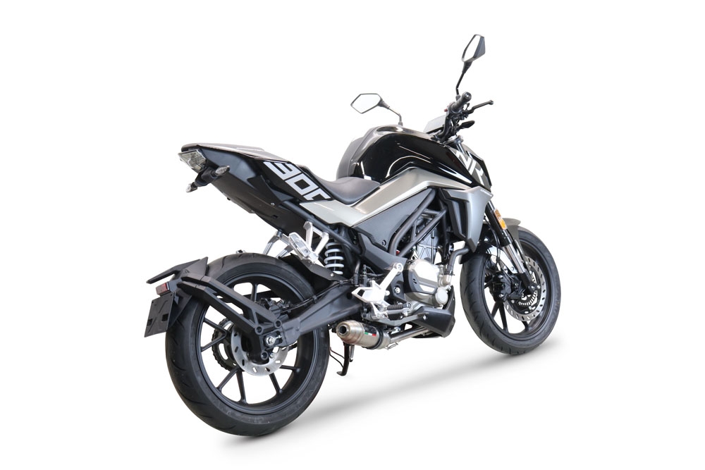 Egzoz ile uyumlu Cf Moto 300 NK 2022-2024, Deeptone Inox, Homologe edilmemiş dbkiller ile yarış sistemi Tam hat, susturucu artı toplayıcı 