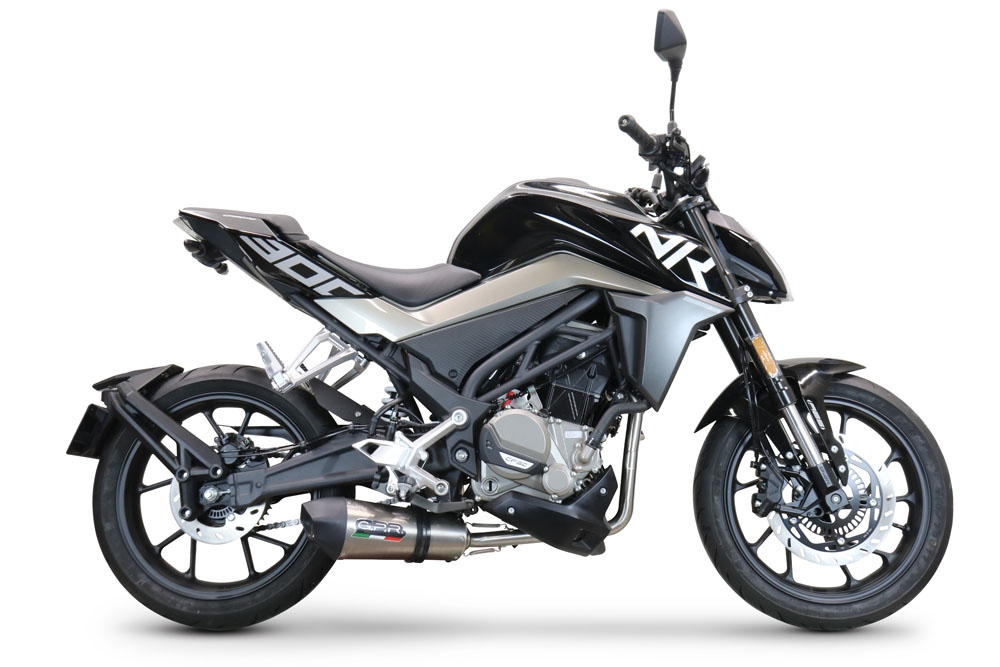 GPR exhaust compatible with  Cf Moto 300 NK 2022-2024, New Grand Prix Evo Titanium, full system exhaust legal for UK and non-EU countries including removable db killer 