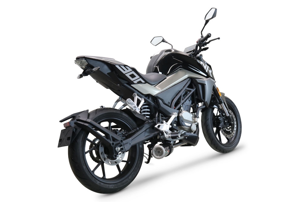 Egzoz ile uyumlu Cf Moto 300 NK 2022-2024, M3 Poppy , Yalnızca gürültü için onaylanan sistem, AB dışındaki pazarlar için geçerlidir Tam hat, susturucu artı toplayıcı 