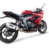 Egzoz ile uyumlu Triumph Daytona 660 2023-2025, Albus Ceramic, Onaylanmış ve yasal, çıkarılabilir db öldürücü dahil tam sistem egzozu 