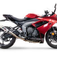 Egzoz ile uyumlu Triumph Daytona 660 2023-2025, Deeptone Inox, Yalnızca gürültü için onaylanan sistem, AB dışındaki pazarlar için geçerlidir Tam hat, susturucu artı toplayıcı 