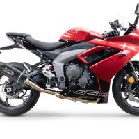 Egzoz ile uyumlu Triumph Daytona 660 2023-2025, Furore Nero, Onaylanmış ve yasal, çıkarılabilir db öldürücü dahil tam sistem egzozu 