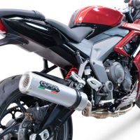 Egzoz ile uyumlu Triumph Daytona 660 2023-2025, M3 Inox , Yalnızca gürültü için onaylanan sistem, AB dışındaki pazarlar için geçerlidir Tam hat, susturucu artı toplayıcı 