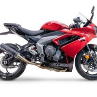 Egzoz ile uyumlu Triumph Daytona 660 2023-2025, M3 Black Titanium, Yalnızca gürültü için onaylanan sistem, AB dışındaki pazarlar için geçerlidir Tam hat, susturucu artı toplayıcı 