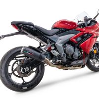 Egzoz ile uyumlu Triumph Daytona 660 2023-2025, M3 Black Titanium, Yalnızca gürültü için onaylanan sistem, AB dışındaki pazarlar için geçerlidir Tam hat, susturucu artı toplayıcı 