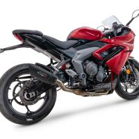 GPR exhaust compatible with  Triumph Daytona 660 2023-2025, New Grand Prix Evo Black Titanium, Homologated legal full system exhaust, including removable db killer 