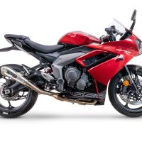 Exhaust compatible with Triumph Daytona 660 2023-2025, Powercone Evo, full system exhaust legal for UK and non-EU countries including removable db killer 