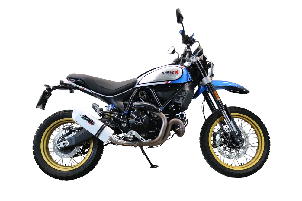 Egzoz ile uyumlu Ducati Scrambler 800 Urban Motard 2021-2023, Albus Ceramic, Onaylı egzoz, bağlantı borusu ve çıkarılabilir db öldürücü dahil Avrupa DIŞI pazarlar için yasal 