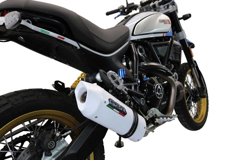 Egzoz ile uyumlu Ducati Scrambler 800 Urban Motard 2021-2023, Albus Ceramic, Onaylı egzoz, bağlantı borusu ve çıkarılabilir db öldürücü dahil Avrupa DIŞI pazarlar için yasal 