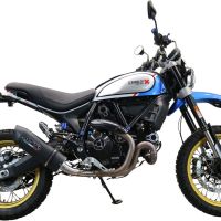 Exhaust compatible with Ducati Scrambler 800 Nightshift -Urban Motard 2021-2022, Furore Poppy, Slip-on exhaust legal for UK and non-EU markets including link pipe and removable db killer 