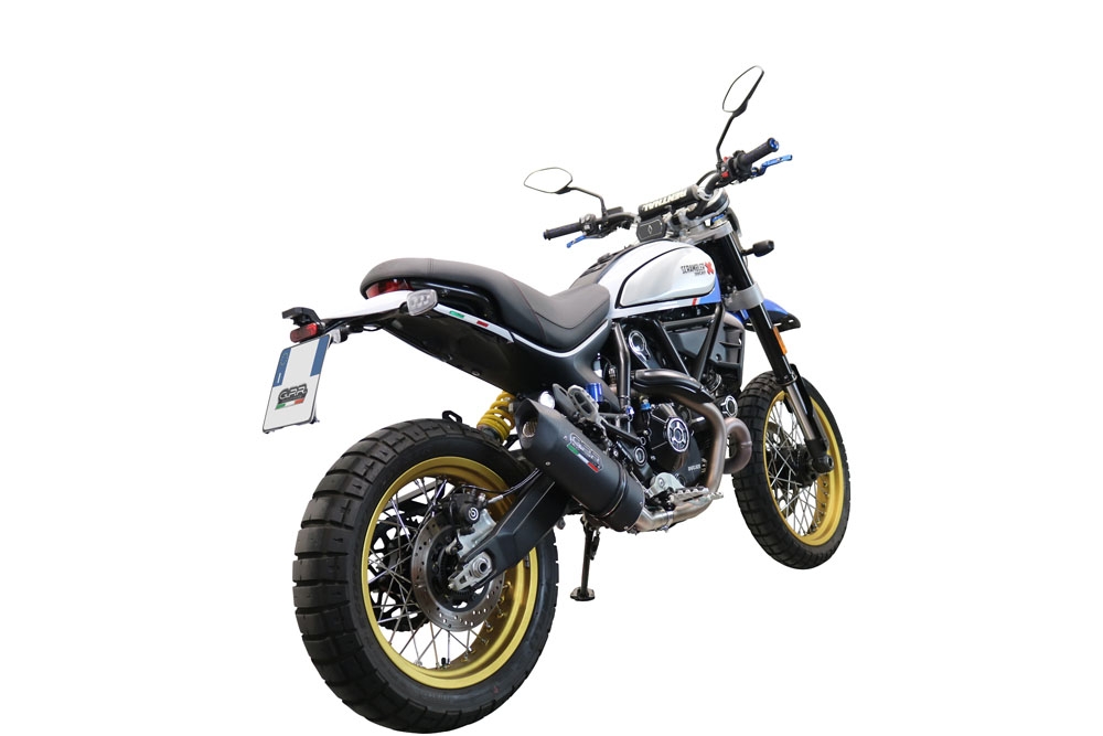 Egzoz ile uyumlu Ducati Scrambler 800 Desert Sled -DS Fasthouse 2021-2024, Furore Nero, Onaylı egzoz, bağlantı borusu ve çıkarılabilir db öldürücü dahil Avrupa DIŞI pazarlar için yasal 