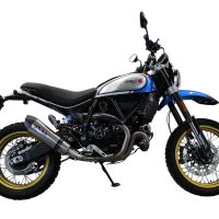 GPR exhaust compatible with  Ducati Scrambler 800 Icon -Icon Dark 2021-2022, New Grand Prix Evo Titanium, Slip-on exhaust legal for UK and non-EU markets including link pipe and removable db killer 