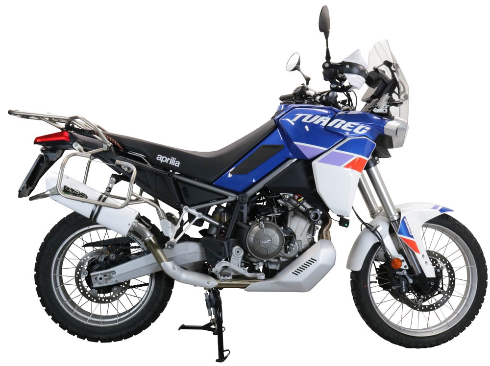 Egzoz ile uyumlu Aprilia Tuareg 660 2021-2024, Albus Evo4, Egzoz yasal, onaylı, çıkarılabilir db killer ve bağlantı borulu susturucu 