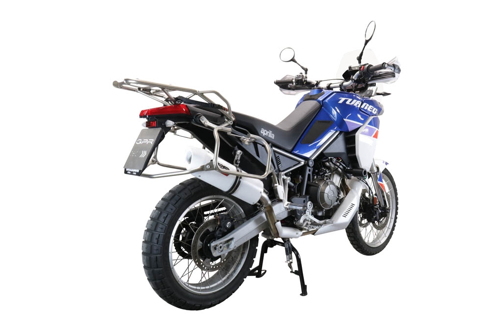 Egzoz ile uyumlu Aprilia Tuareg 660 2021-2024, Albus Evo4, Egzoz yasal, onaylı, çıkarılabilir db killer ve bağlantı borulu susturucu 