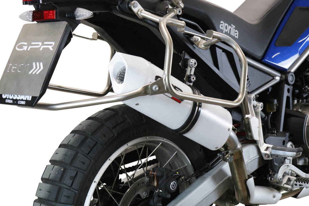 Egzoz ile uyumlu Aprilia Tuareg 660 2021-2024, Albus Evo4, Egzoz yasal, onaylı, çıkarılabilir db killer ve bağlantı borulu susturucu 