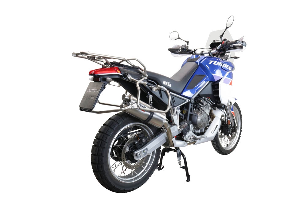 Egzoz ile uyumlu Aprilia Tuareg 660 2021-2024, Dual Inox, Egzoz yasal, onaylı, çıkarılabilir db killer ve bağlantı borulu susturucu 