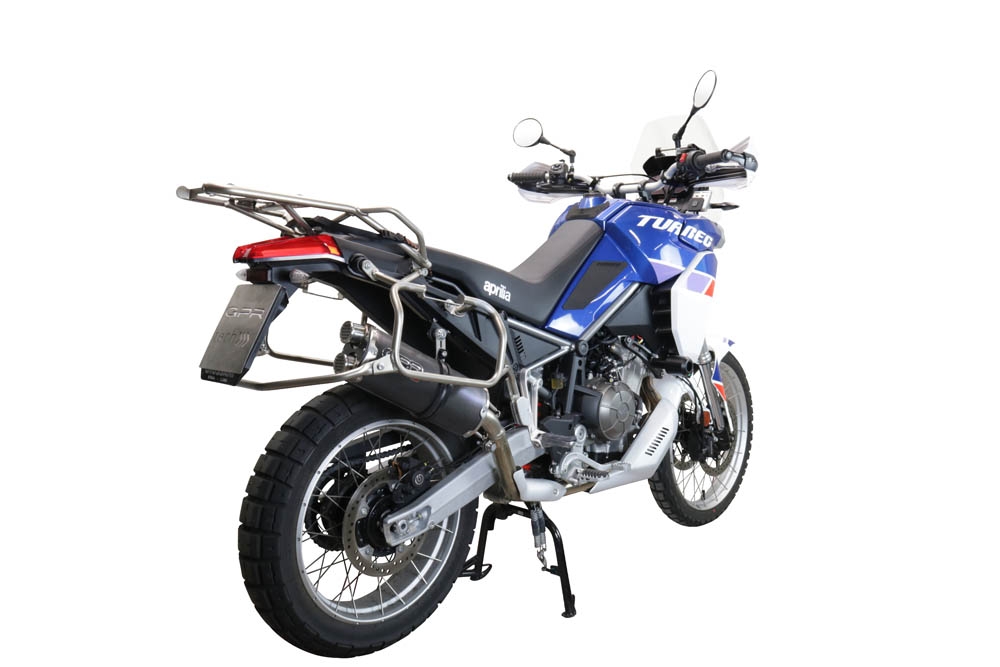 Egzoz ile uyumlu Aprilia Tuareg 660 2021-2024, Dual Poppy, Egzoz yasal, onaylı, çıkarılabilir db killer ve bağlantı borulu susturucu 