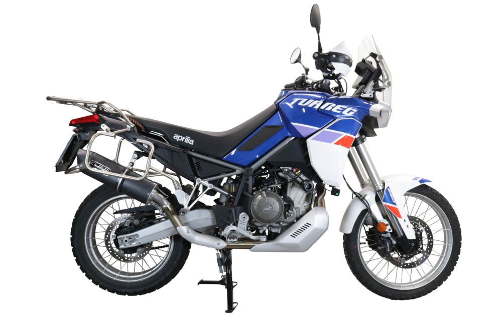 Egzoz ile uyumlu Aprilia Tuareg 660 2021-2024, Furore Evo4 Nero, Egzoz yasal, onaylı, çıkarılabilir db killer ve bağlantı borulu susturucu 