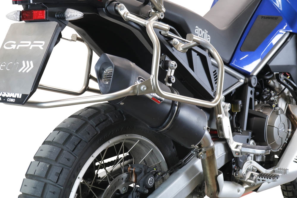Egzoz ile uyumlu Aprilia Tuareg 660 2021-2024, Furore Evo4 Nero, Egzoz yasal, onaylı, çıkarılabilir db killer ve bağlantı borulu susturucu 