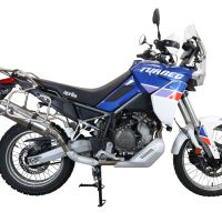 Egzoz ile uyumlu Aprilia Tuareg 660 2021-2024, Satinox , Egzoz yasal, onaylı, çıkarılabilir db killer ve bağlantı borulu susturucu 