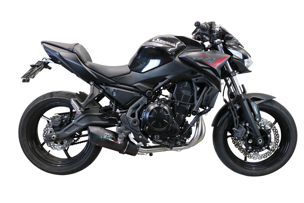 Exhaust compatible with Kawasaki Z 650 2017-2020, Furore Evo4 Nero, full system exhaust legal for UK and non-EU countries including removable db killer 