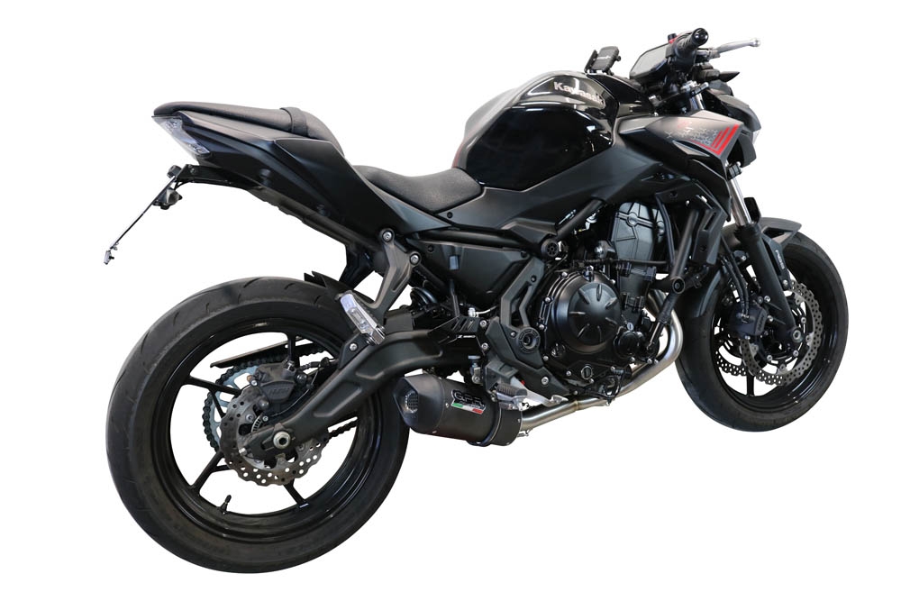 Exhaust compatible with Kawasaki Z 650 2017-2020, Furore Evo4 Nero, full system exhaust legal for UK and non-EU countries including removable db killer 