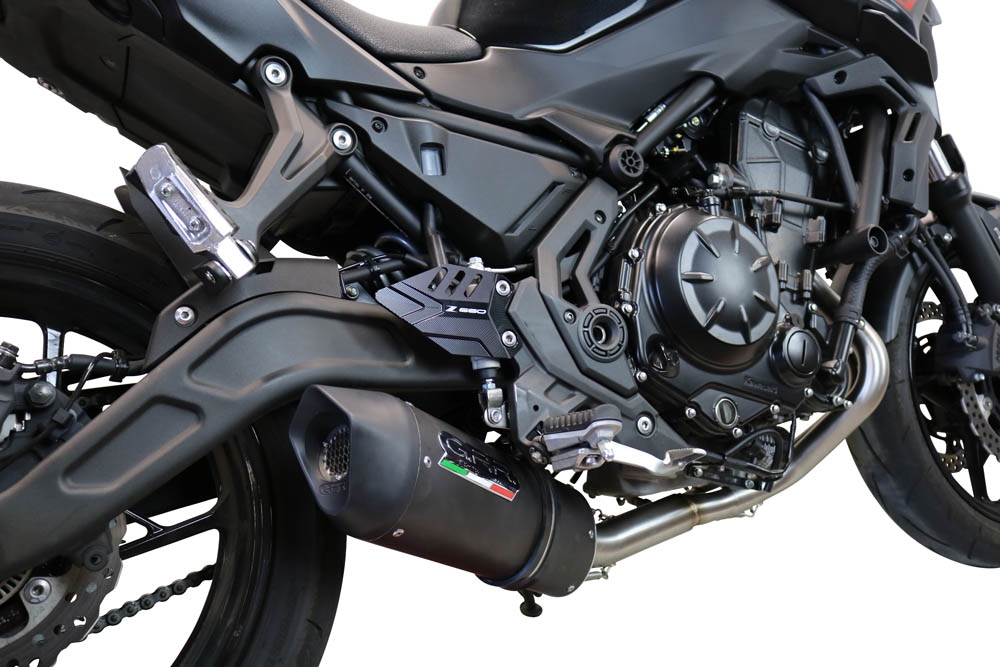 Exhaust compatible with Kawasaki Z 650 2017-2020, Furore Evo4 Nero, full system exhaust legal for UK and non-EU countries including removable db killer 