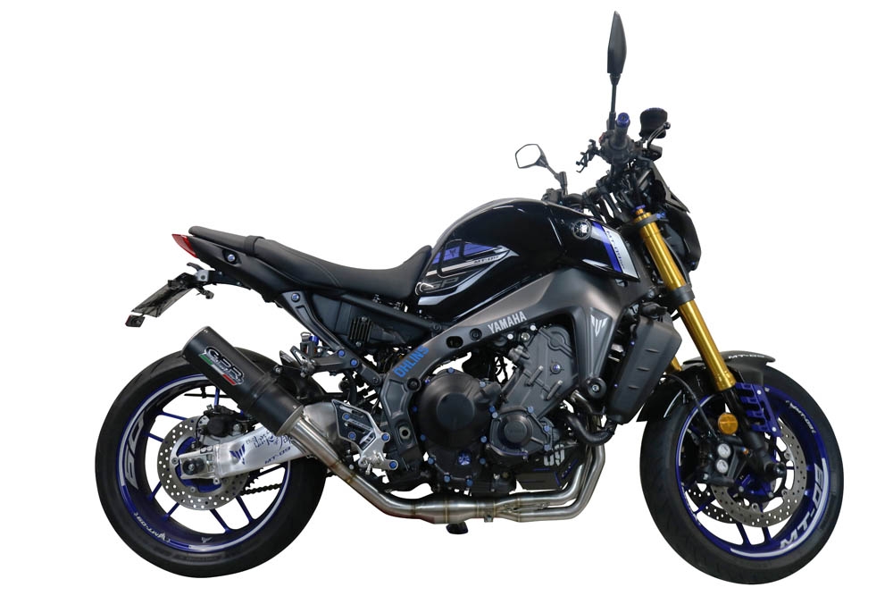 Exhaust compatible with Yamaha Mt-09 2021-2023, M3 Black Titanium, full system exhaust legal for UK and non-EU countries including removable db killer 