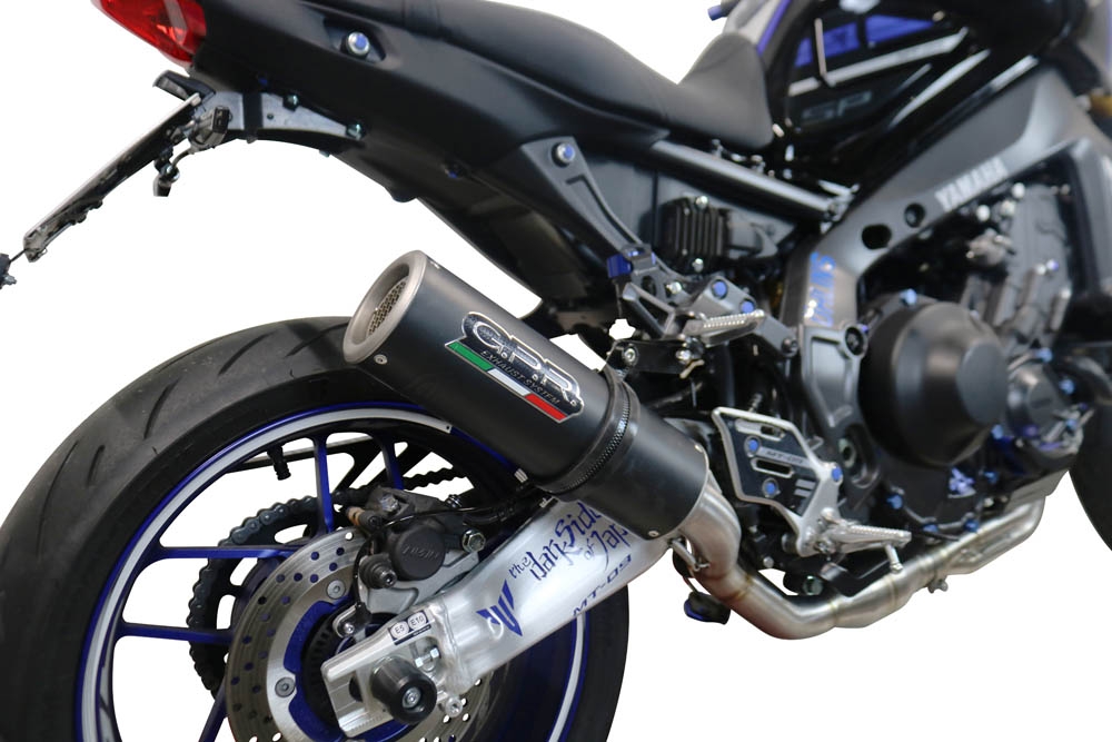 Exhaust compatible with Yamaha Mt-09 2021-2023, M3 Black Titanium, full system exhaust legal for UK and non-EU countries including removable db killer 