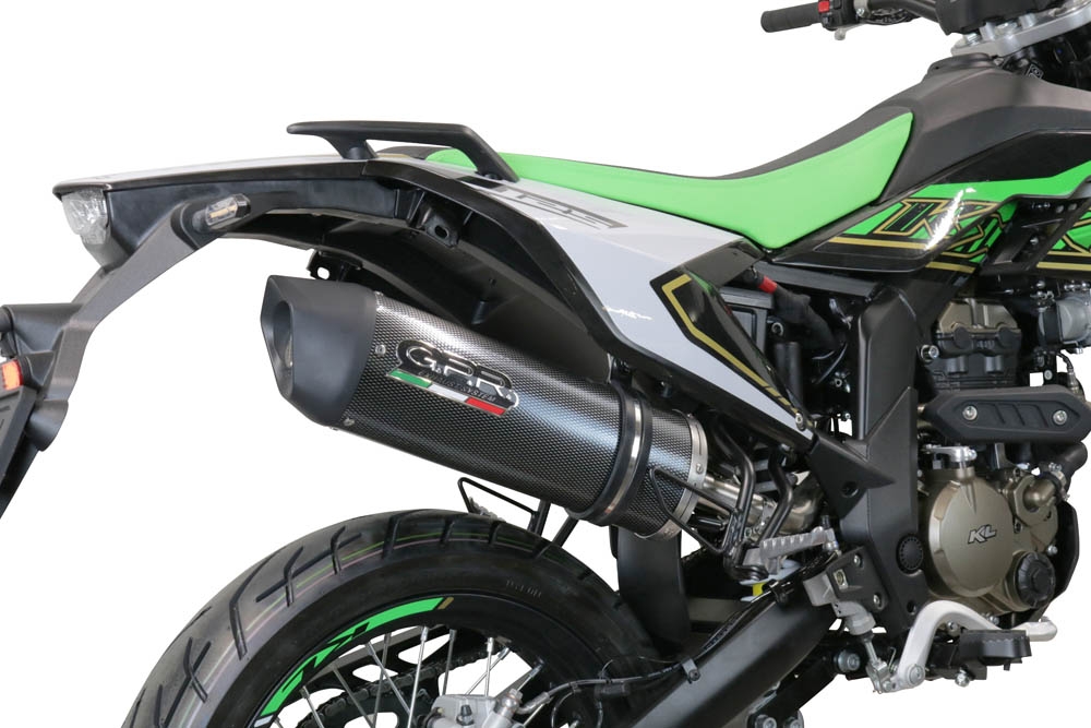 Exhaust compatible with KL MOTOR KXE 125 2022-2023, Furore Evo4 Poppy, Slip-on exhaust legal for UK and non-EU markets including link pipe and removable db killer 