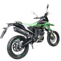 Exhaust compatible with KL MOTOR KXE 125 2022-2023, Furore Evo4 Poppy, Slip-on exhaust legal for UK and non-EU markets including link pipe and removable db killer 