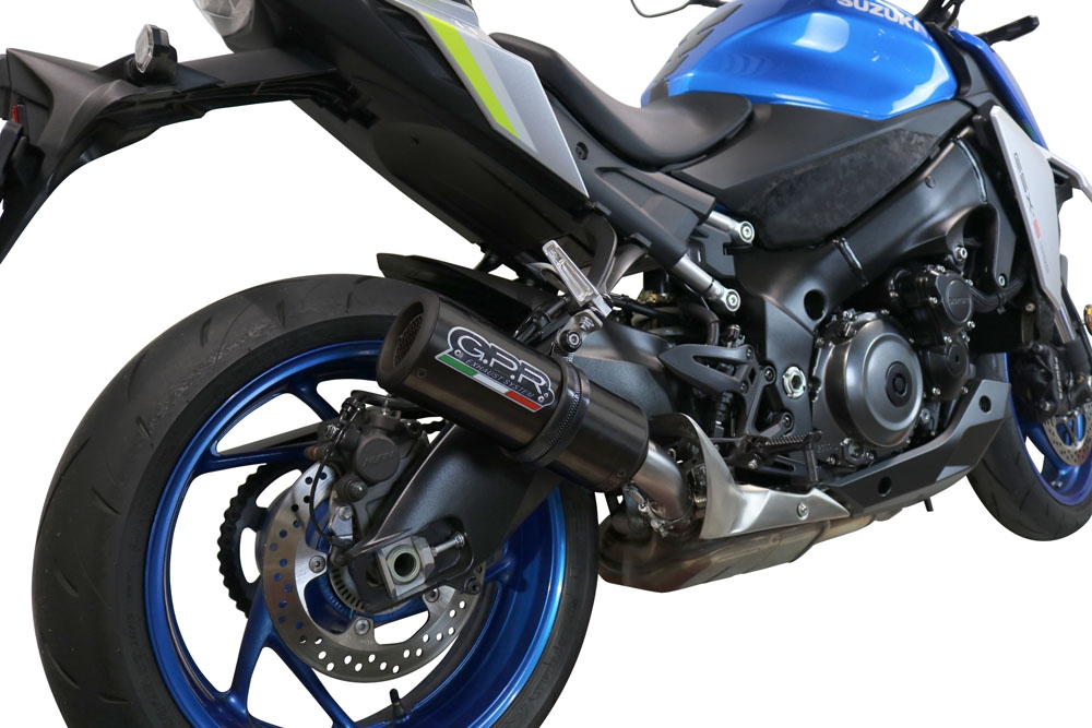 Egzoz ile uyumlu Suzuki Gsx-S 1000 GT 2017-2020, M3 Black Titanium, Egzoz yasal, onaylı, çıkarılabilir db killer ve bağlantı borulu susturucu 