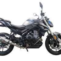 GPR exhaust compatible with  Voge 500DS 2021-2024, New Grand Prix Evo Titanium, Homologated legal slip-on exhaust including removable db killer and link pipe 