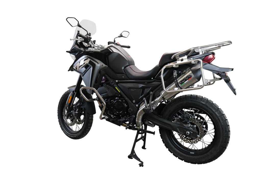 GPR exhaust compatible with  Voge 650DSX 2021-2024, New Grand Prix Evo Titanium, Slip-on exhaust legal for UK and non-EU markets including link pipe and removable db killer 