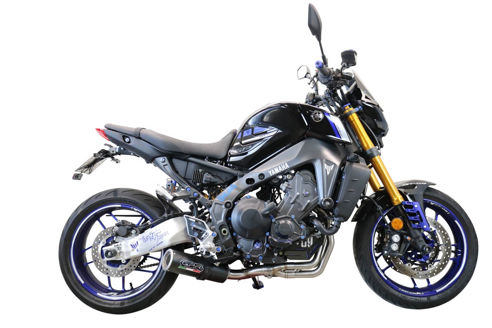 Exhaust compatible with Yamaha Mt-09 2021-2024, M3 Black Titanium, full system exhaust legal for UK and non-EU countries including removable db killer 