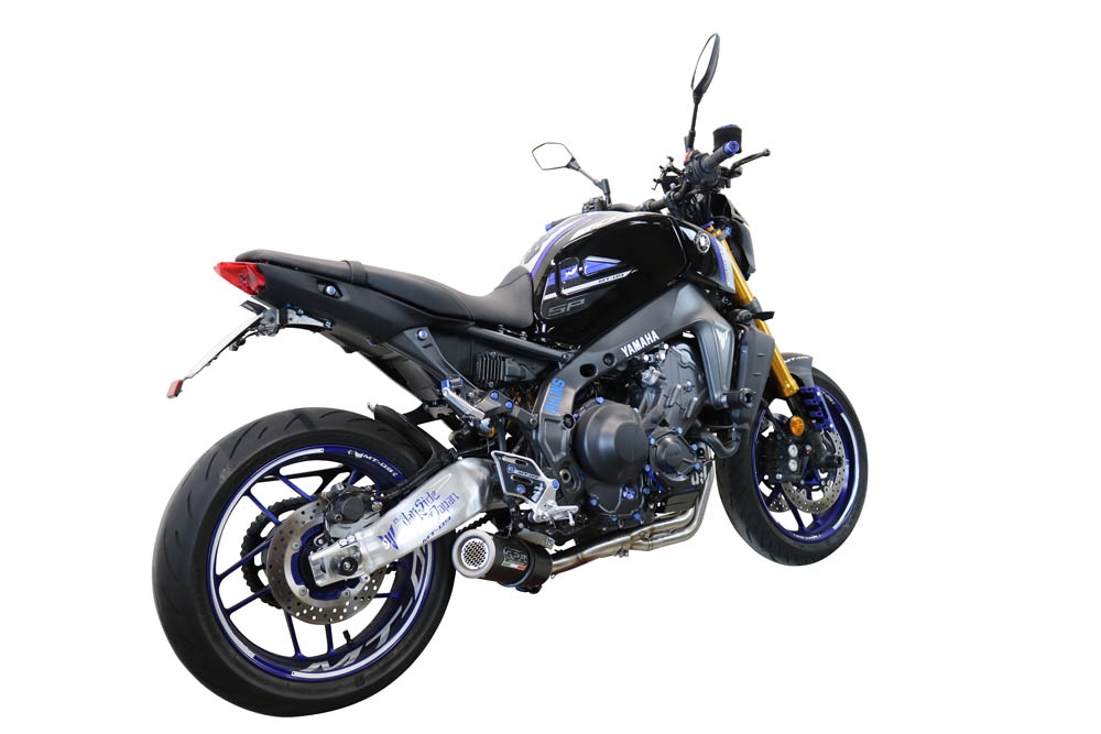 Exhaust compatible with Yamaha Mt-09 2021-2024, M3 Black Titanium, full system exhaust legal for UK and non-EU countries including removable db killer 