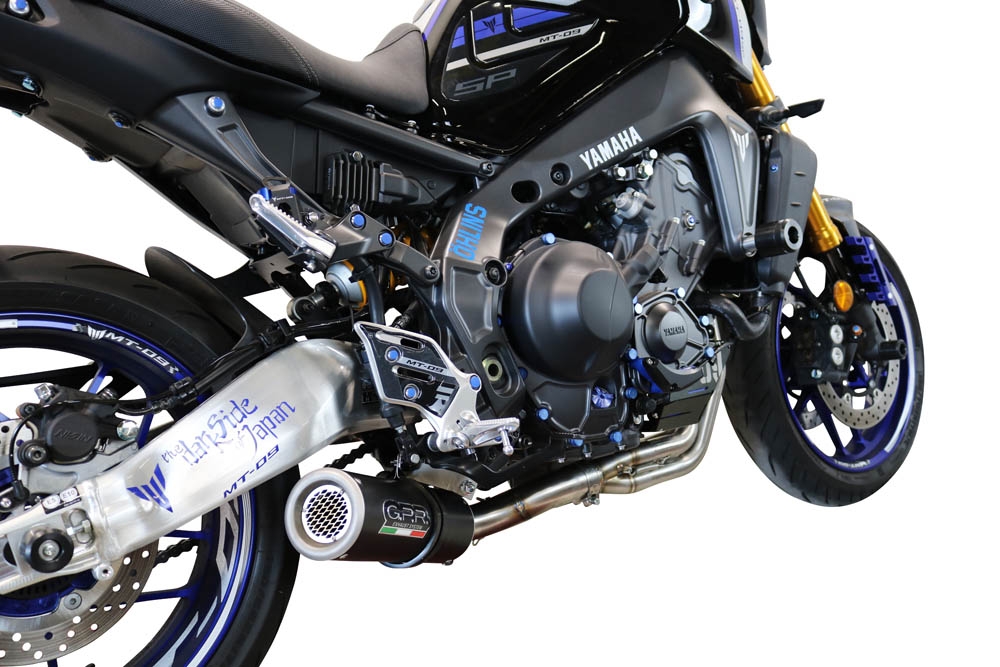 Exhaust compatible with Yamaha Mt-09 2021-2024, M3 Black Titanium, full system exhaust legal for UK and non-EU countries including removable db killer 