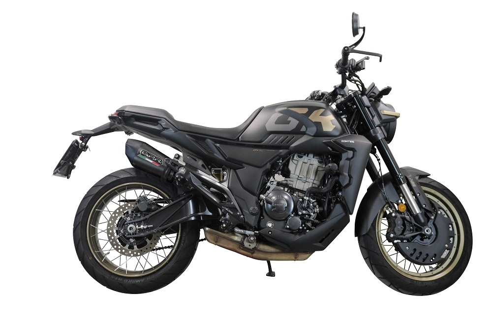 GPR exhaust compatible with  Zontes 350 GK 2022-2024, New Grand Prix Evo Poppy, Homologated legal slip-on exhaust including removable db killer and link pipe 