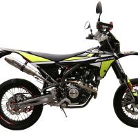 Egzoz ile uyumlu Fantic Motor XEF 125 2021-2024, Albus Evo4, Egzoz yasal, onaylı, çıkarılabilir db killer ve bağlantı borulu susturucu 