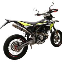 Egzoz ile uyumlu Fantic Motor XEF 125 2021-2024, Albus Evo4, Egzoz yasal, onaylı, çıkarılabilir db killer ve bağlantı borulu susturucu 