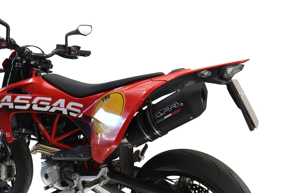 Exhaust compatible with Gas Gas ES 700 2023-2024, Furore Evo4 Nero, Slip-on exhaust legal for UK and non-EU markets including link pipe and removable db killer 