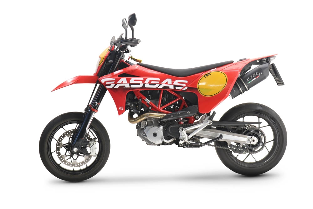 Exhaust compatible with Gas Gas ES 700 2023-2024, Furore Evo4 Nero, Slip-on exhaust legal for UK and non-EU markets including link pipe and removable db killer 