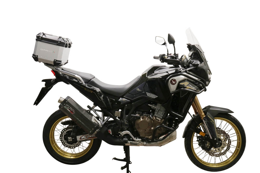 Topkoffer GPR TECH compatibel met  Honda Crf 1100 L Africa Twin 2020/2024 e5 Alüminyum üst çanta, özel plaka dahil gümüş rengi Kapasite Litre 35