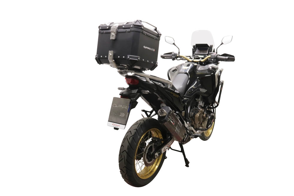 Topkoffer GPR TECH compatibel met  Honda Crf 1100 L Africa Twin 2020/2024 e5 Alüminyum üst çanta, özel plaka dahil gümüş rengi Kapasite Litre 55