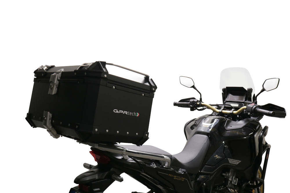 Topkoffer GPR TECH compatibel met  Honda Crf 1100 L Africa Twin 2020/2024 e5 Alüminyum üst kasa, siyah renk ve özel plaka dahildir Kapasite Litre 35