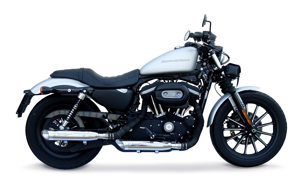 Egzoz ile uyumlu Harley Davidson Sportster 1200 2004-2009, Slash Inox, Homologe sistem Double Susturucu ve özel bağlantı borusu 