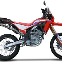 Exhaust compatible with Honda Crf 300 L - Rally 2021-2024, Deeptone Inox, Slip-on exhaust legal for UK and non-EU markets including link pipe and removable db killer 